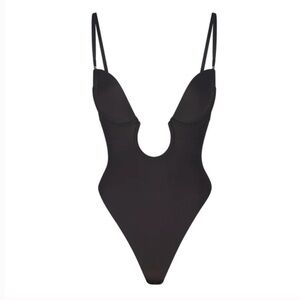 SKIMS DEEP PLUNGE SHAPE-WEAR BODYSUIT | ONYX | S